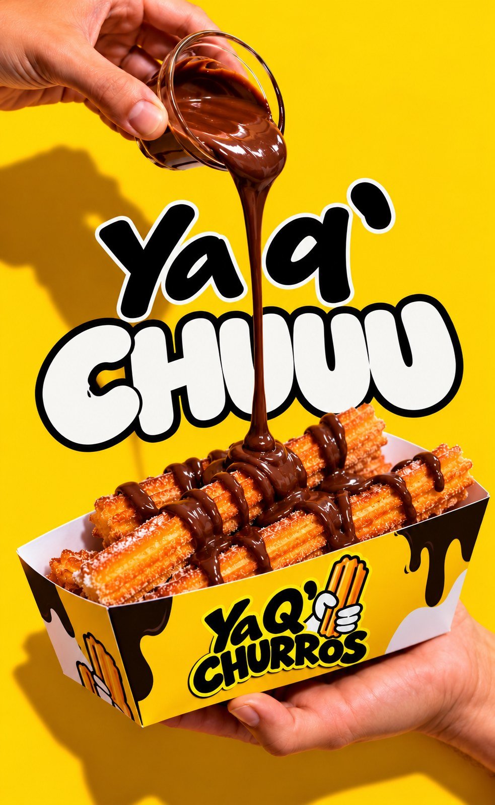 Churros bañados con chocolate